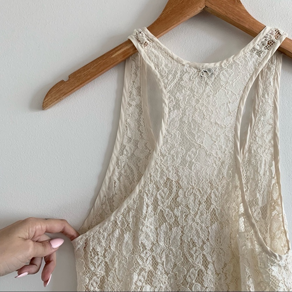 Wilfred Aritzia Madeline Floral Crochet Lace Racerback Tank Top - Picture 9 of 11